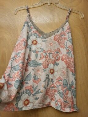 Pink Flora Lace Pj Tank Shorts Set Xl
